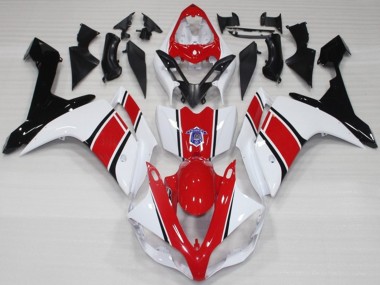 White and Red OEM Style Gloss 2007-2008 R1 Fairings