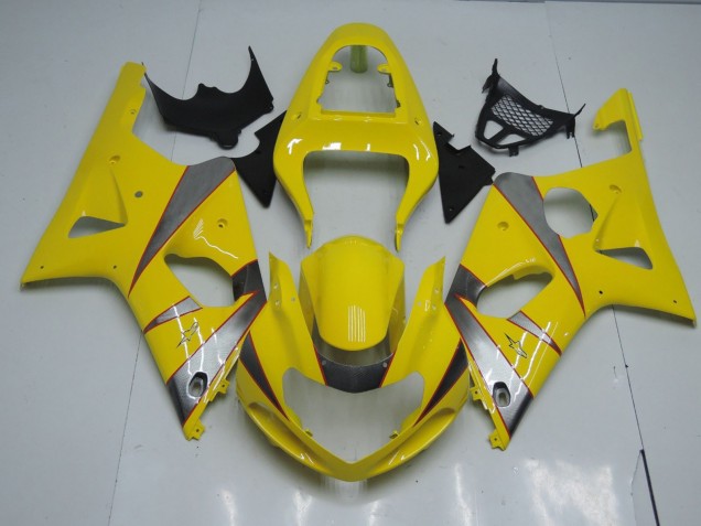 Yellow and Silver 2000-2002 GSXR 1000 Fairings